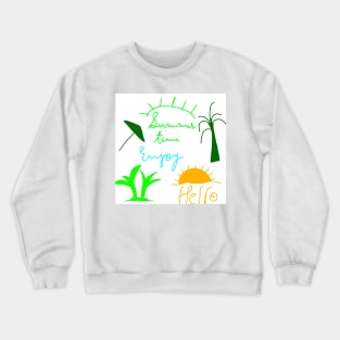 yellow blue green summer time background Crewneck Sweatshirt